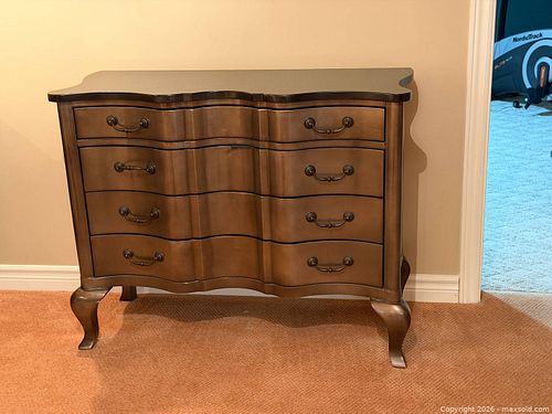 French Provincial Style Eight-Drawer Bombe Dresser (1 of 8)