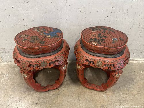 Red Laquer Side Tables  (1 of 4)