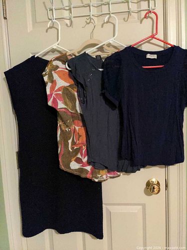 Lot of 4 Women's Small Tops, Blouses & Dress - Navy & Multicolor (1 of 12)
