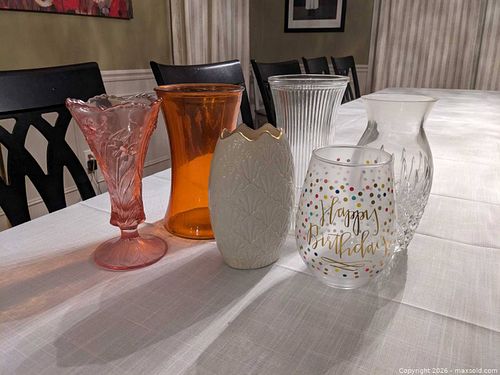 Mixed Glass & Ceramic Vases — Small to Medium Assorted Lot (6) (1 of 10)