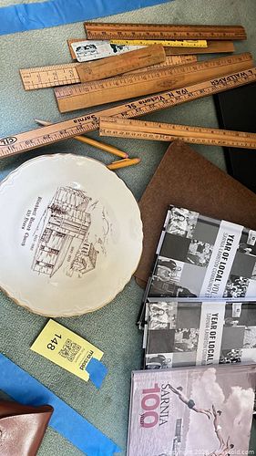 Mixed Lot: Office Supplies, Yearbooks, Commemorative Plate (1 of 8)