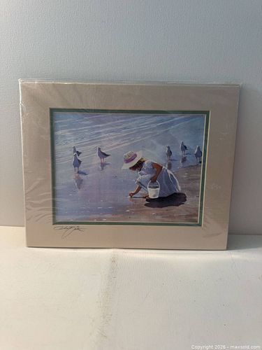 Robert L. Foster Matted Art Print — Beach / Seagulls (Signed) (1 of 3)