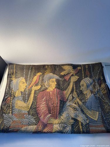 Woven Fabric Tapestry with Figurative, Animal and Botanical Motifs (1 of 3)