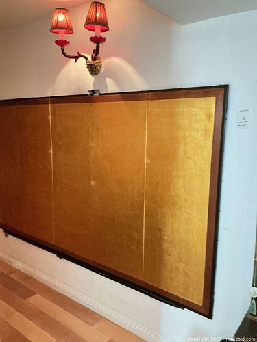 Large Gold Leaf Wall Art in Wood Frame 96 x 55 in (1 of 5)
