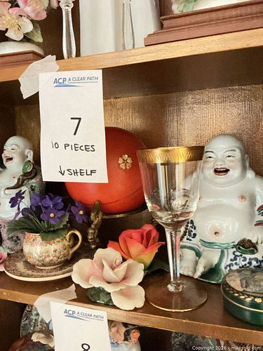 Mixed Vintage Figurines, Glassware & Tea Cups Lot of 10 (1 of 10)