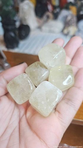Set of 5 Small Polished Citrine Cubes (1 of 4)