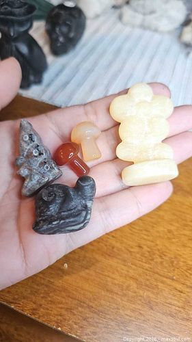 Small Carved Stone Figurines & Charms, Animal & Mushroom (1 of 5)