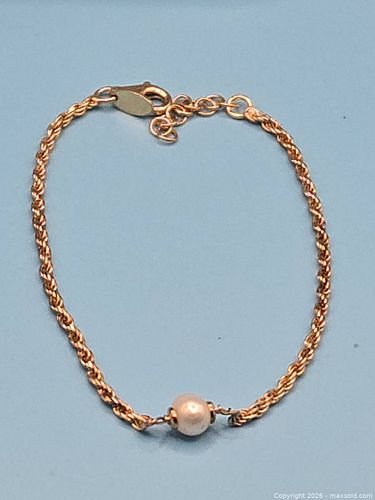 925 Italian bracelet with pearl. (1 of 6)