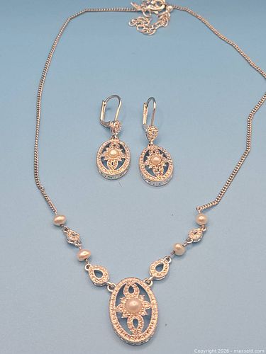 Faux diamond necklace and earrings set (1 of 11)