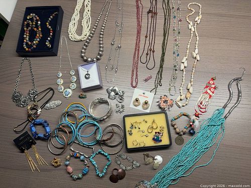 Assorted Costume Jewelry Lot — Necklaces, Bracelets, Earrings, Brooch (1 of 14)