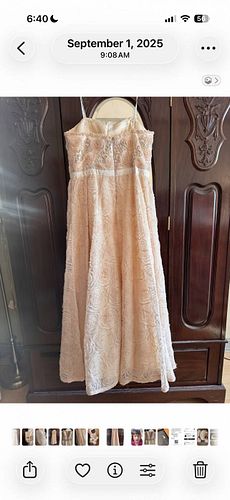 Adrianna Papell Blush Strapless A-line Tea-Length Dress, Size 12 (1 of 5)