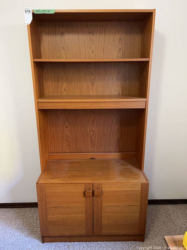 Wood Veneer Bookcase with Lower Cabinet, 34" W x 70" H (1 of 15)