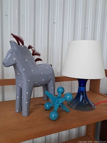 Blue decor lot with Ikea Horse and Lamp (1 of 9)