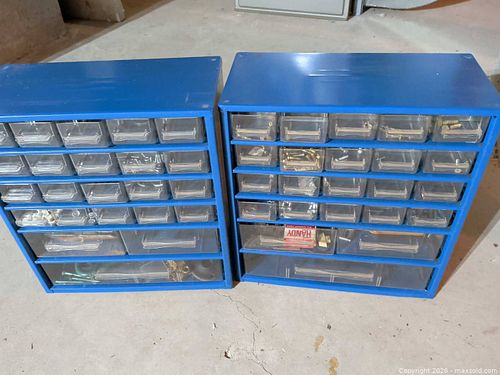 Small Blue Metal Frame Parts Organizer with Clear Drawers (2) (1 of 3)