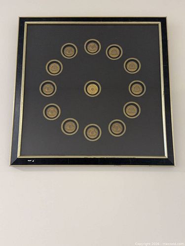 Commemorative Coin Display Frame / Case with 13 Coins (1 of 11)