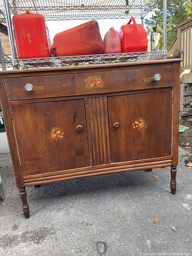 Vintage Wood Sideboard Buffet 40"w x 17"d x 34"h (1 of 6)