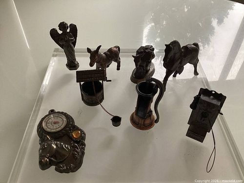Vintage Metal Decor Assortment including Horse Barometer And two pencil sharpeners  (1 of 6)