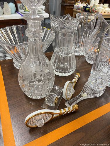 Waterford Polish Crystal Lot: Vase, Decanter, Pitcher & Misc Pieces (1 of 7)