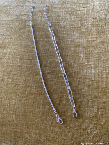 New Silver 2 Piece Bracelet Set #3 (1 of 3)