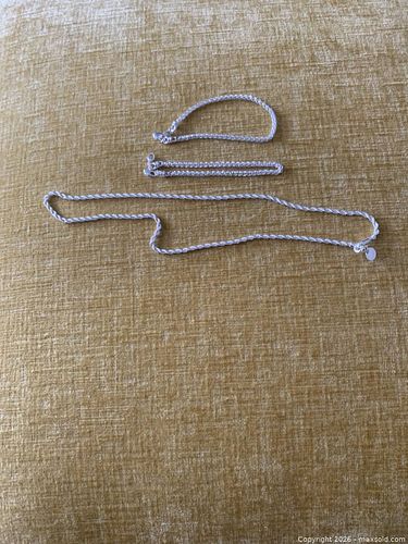 New Silver Necklace & 2 Bracelet Set (1 of 3)