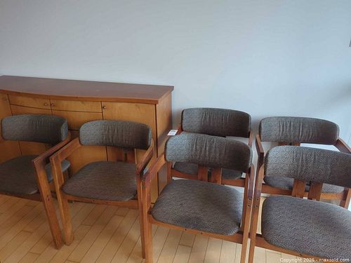 Set of 6 Mid-Century Modern Solid Wood Dining Chairs (1 of 10)