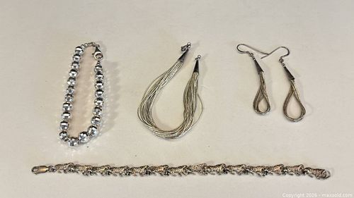 3 Sterling Silver Bracelets and Earrings (1 of 11)
