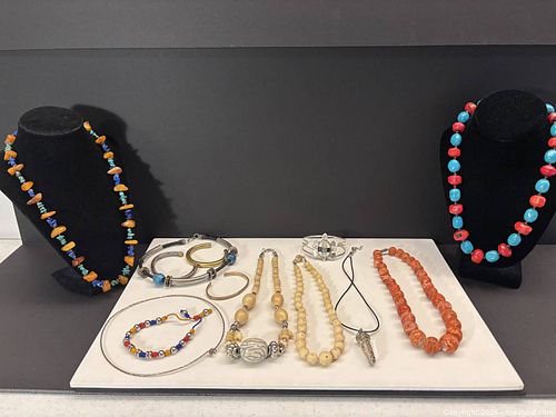 Costume Jewelry with Amber and Coral (1 of 12)