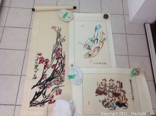 Three Signed Chinese Paintings.  Group C. (1 of 15)