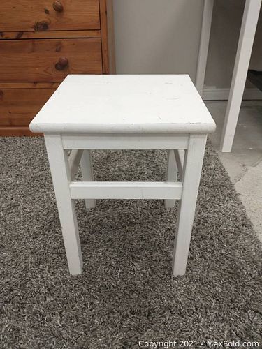 Small White Wooden Side Table (1 of 3)