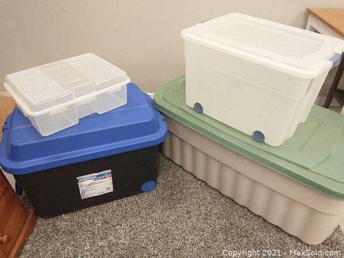 Lot of 4 Storage Bins (1 of 5)