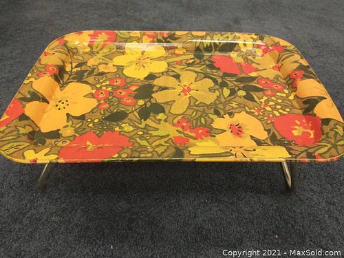 Flower Design Folding Metal Tray (1 of 4)