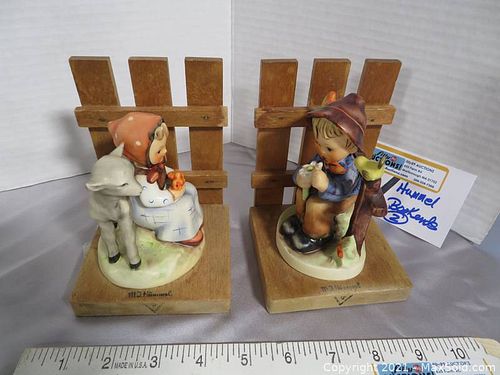 MJ Hummel Goebel Bookends Girl & Boy with Fence (1 of 6)