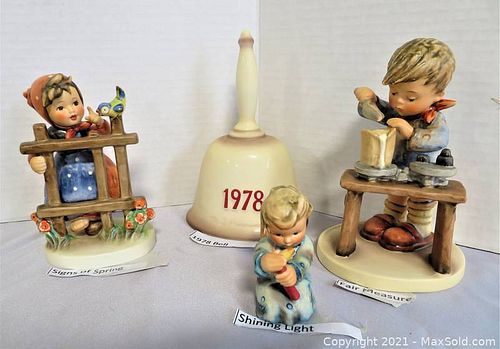 Vintage Goebel Hummel 1978 BELL, Signs of Spring, Shining Light & Fair Measure LOT (1 of 6)