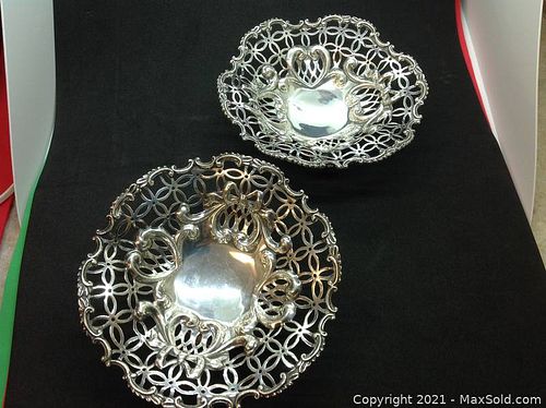 Pair of Antique English pierced silver dishes (1 of 10)