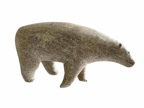 Rare Large Inuit Carved Stone Bear (1 of 7)