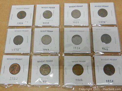 Large Lot of Lincoln Wheat Pennies 1920's to 1950's (1 of 14)