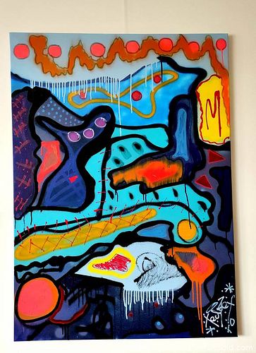 Tadas Zaicikas (TedyZet) (1974)- "Lines #20210923", Signed, with COA, Original painting, 2021 (1 of 7)