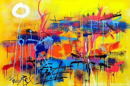 Tadas Zaicikas (TedyZet) (1974)- "Battleship #20211009" XXL, Signed, with COA, Original painting, 2021 (1 of 14)