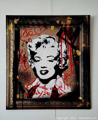 Tadas Zaicikas (TedyZet) (1974)- "Marilyn #20210940", Signed, with COA, Original painting, 2021 (1 of 10)