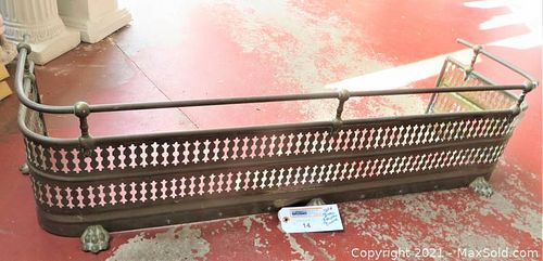 Antique Solid Brass Fireplace Bumper 41" (1 of 6)