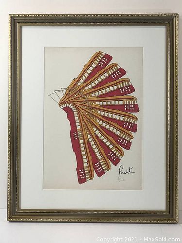 Charles Pachter.  "Streetcar headdress" 1972 Signed by Pachter.  (1 of 8)