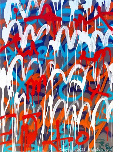 Tadas Zaicikas (TedyZet) (1974)- "Signature discovery #20211007" , Signed, with COA, Original painting, 2021 (1 of 6)