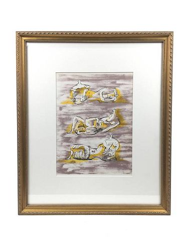 Henry Moore. "Three Recycling Figures" Original lithograph by Mourlot.  (1 of 1)