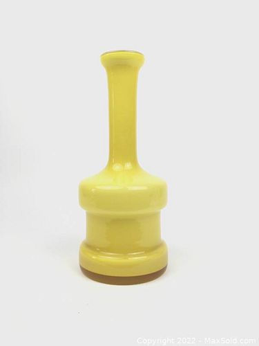 Mid-Century Modern Yellow Glass Vase (1 of 3)