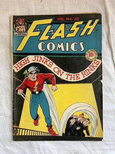 Flash Comics Number 62 Ten Cent Golden Age of Comics Joe Hubert Cover (1 of 8)