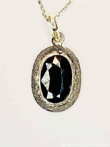 SAPPHIRE AND SILVER NECKLACE (1 of 6)