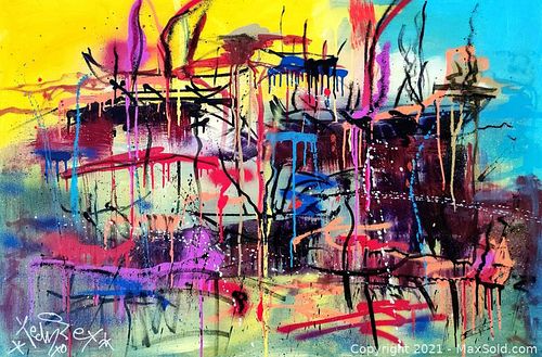 TedyZet (1974) - Street art painting "Battleship", XXL- with COA, hand signed, 2021 (1 of 6)