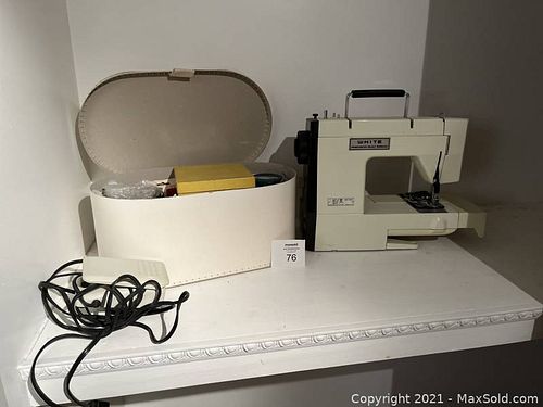 White Precision zigzag Sewing Machine with accessories and foot pedal (1 of 2)