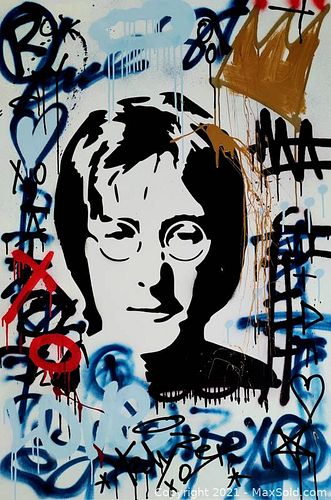 TedyZet (1974) - Street art painting "John Lennon", XXL- with Certificate OA, hand signed, 2021 (1 of 7)