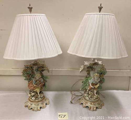 Capodimonte Boy & Girl Figural Lamps (1 of 22)